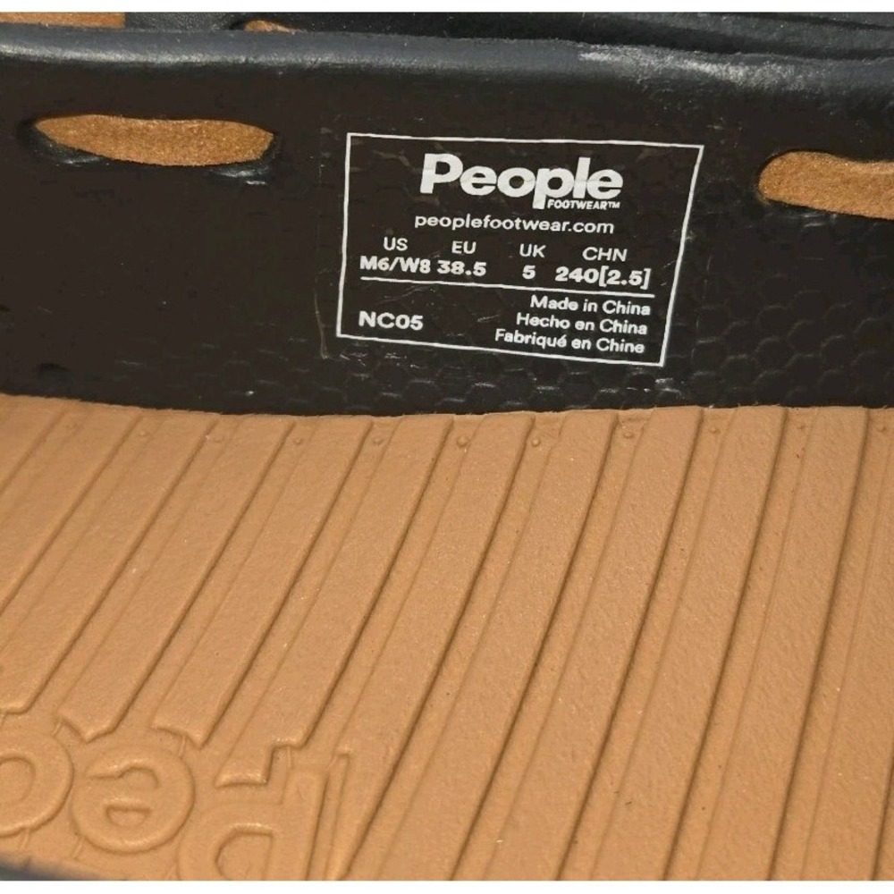 People Footwear Vegan Stanley Loafers Black‎ Tan NWT Lightweight EVA Shoes M6/W8 - Picture 5 of 9